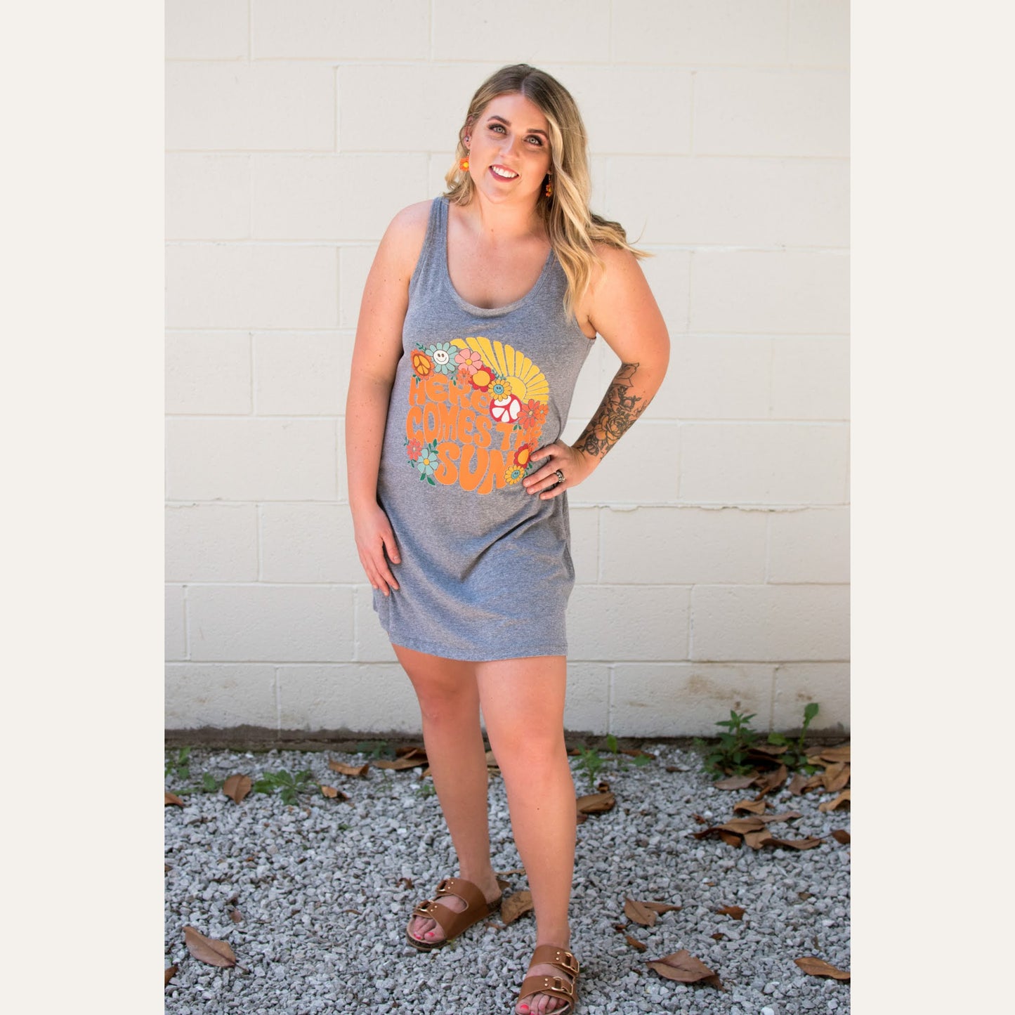 Here Comes the Sun Racerback Dress Dresses Tea Shirt Shoppe