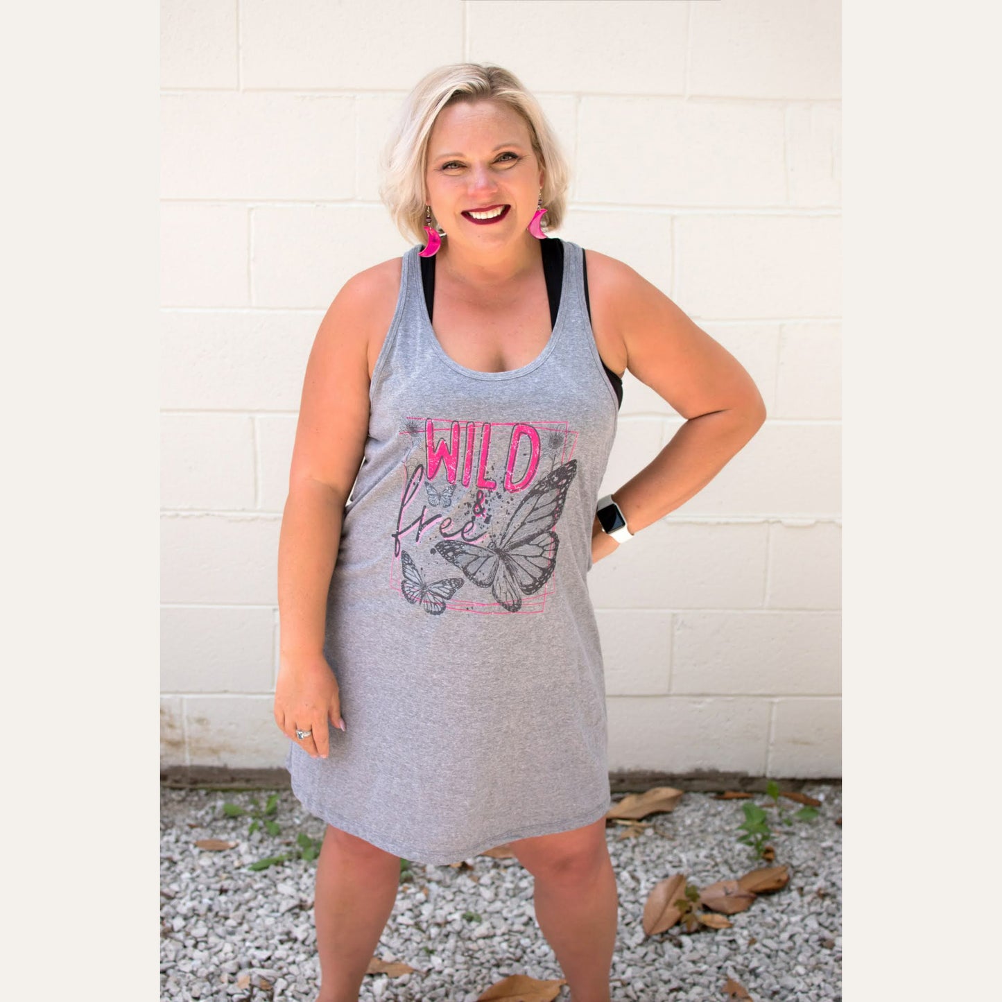 Wild & Free Butterfly Racerback Dress Dresses Tea Shirt Shoppe