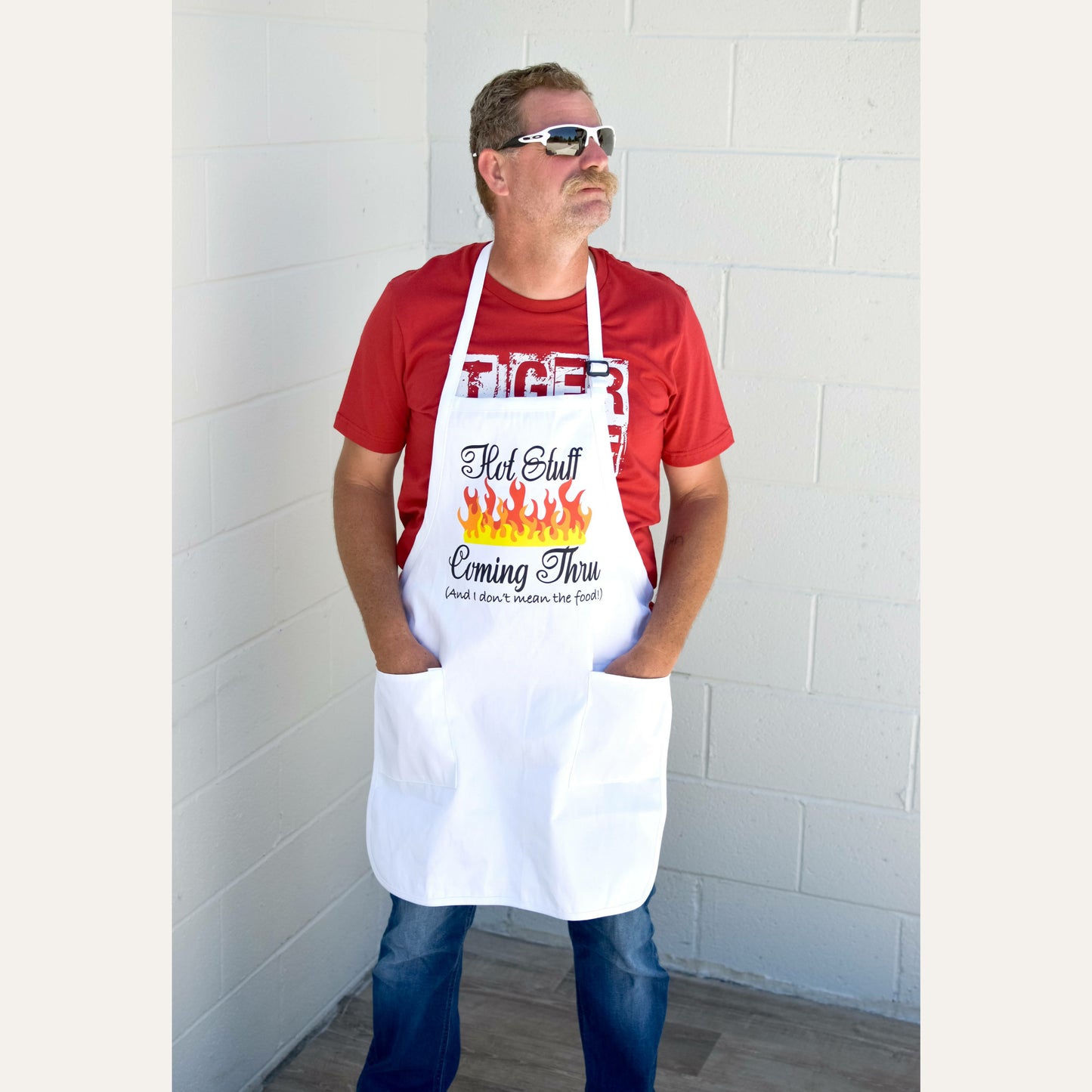 Hot Stuff White Apron Aprons Tea Shirt Shoppe