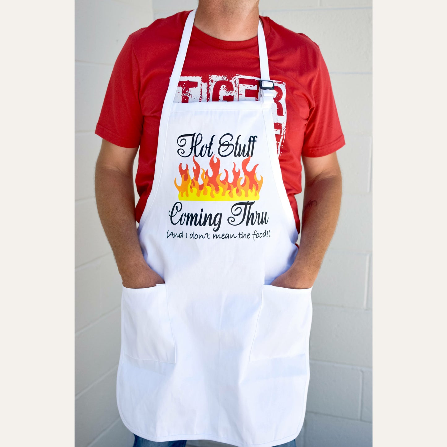 Hot Stuff White Apron Aprons Tea Shirt Shoppe