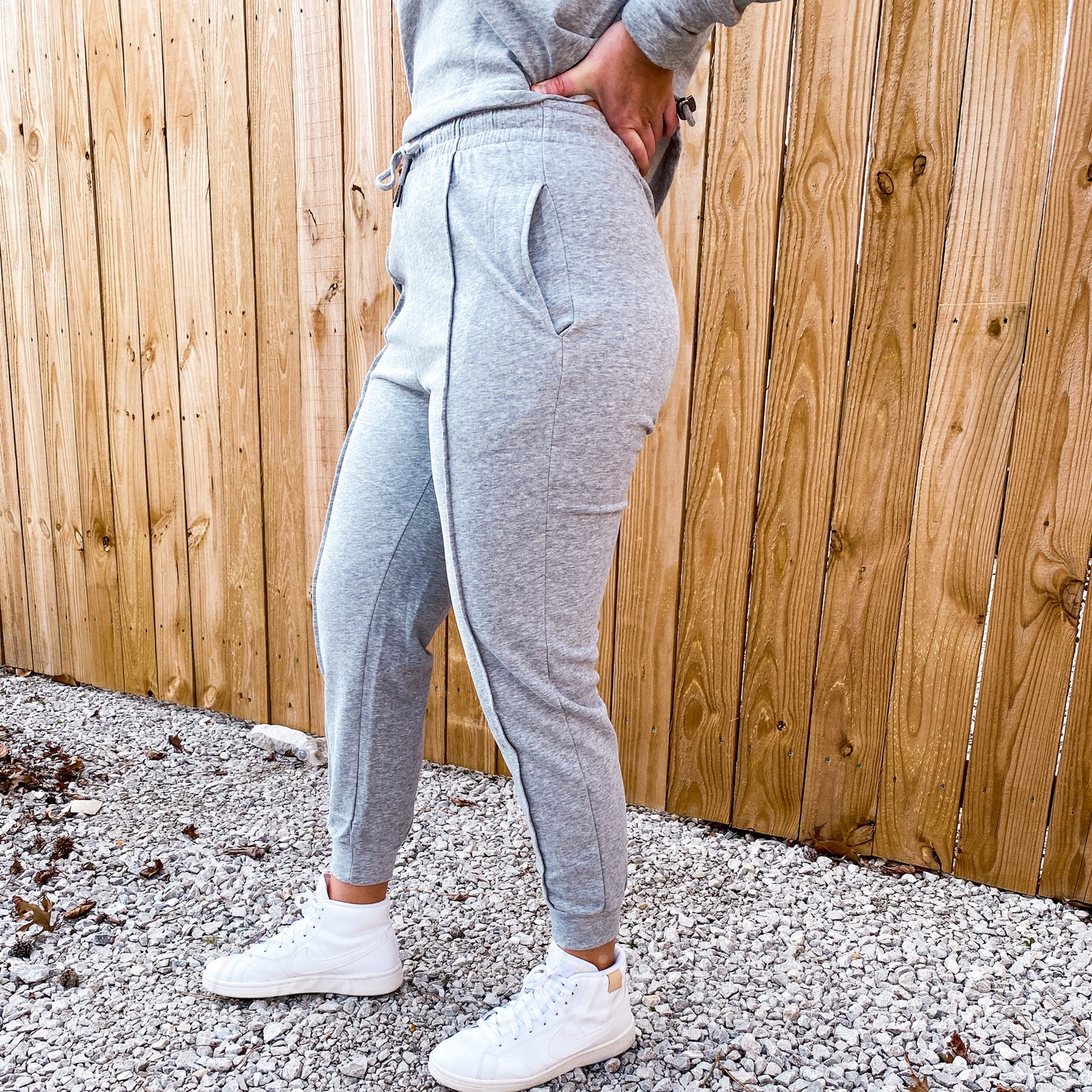 Heather Grey Tapered Lounge Pants Activewear Kimberly C