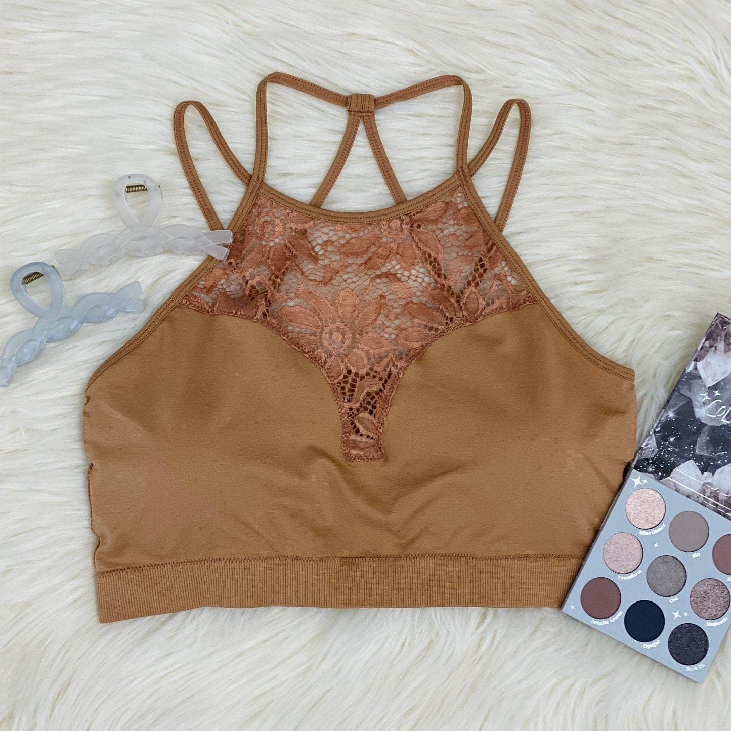 Cut It Out Bralette Crop Bras Zenana Egg Shell 1X/2X