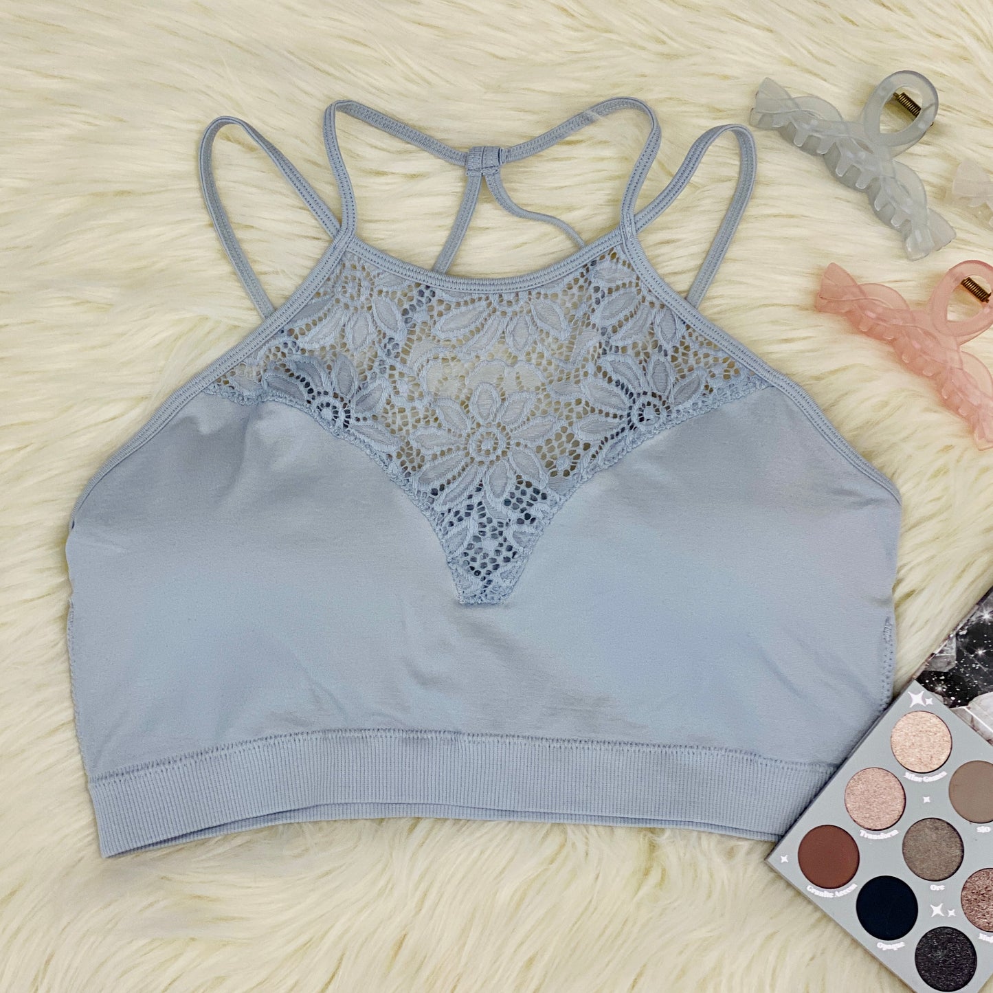 Cut It Out Bralette Crop Bras Zenana Grey Mist 1X/2X