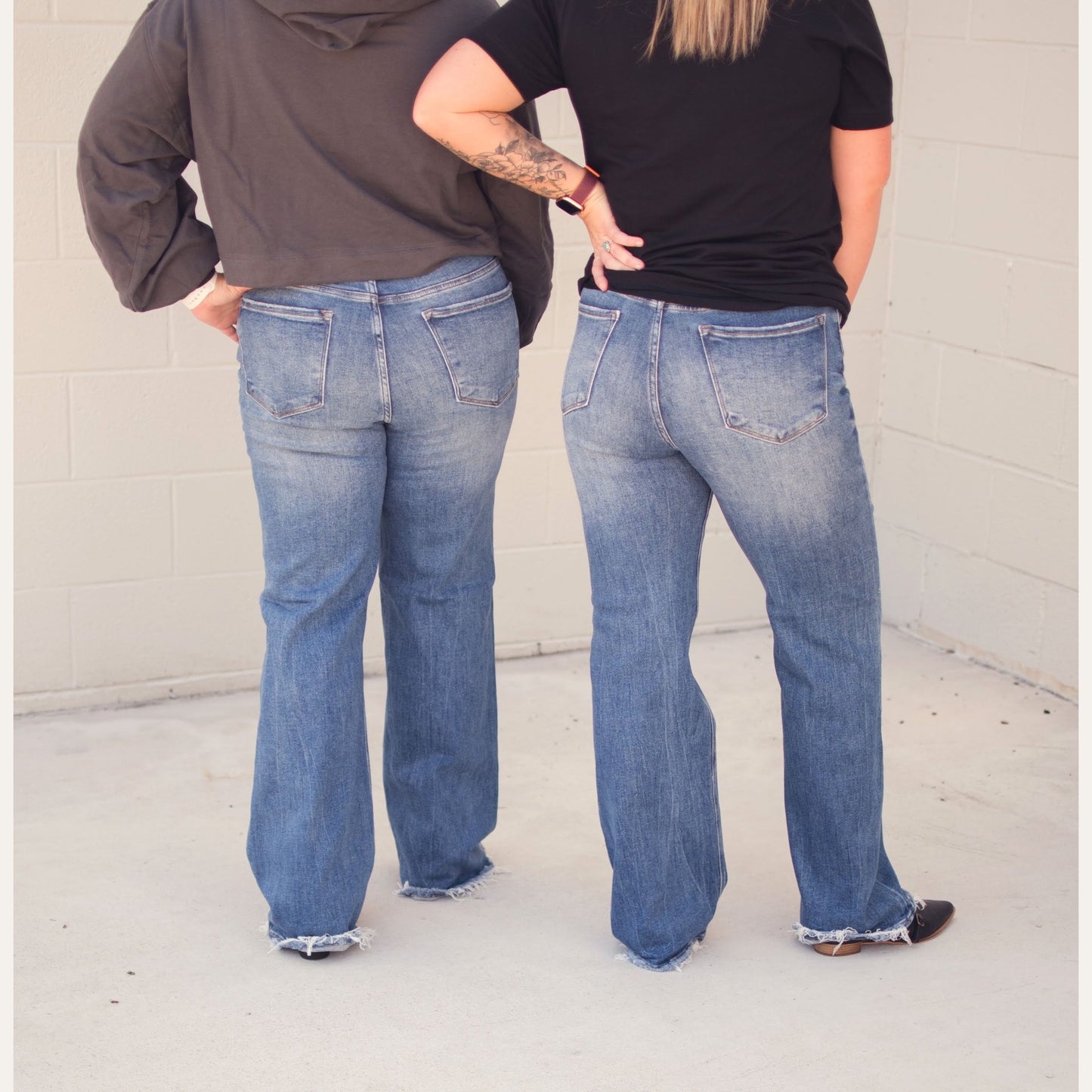 Risen High Rise Ripped Wide Leg Jeans Jeans Risen