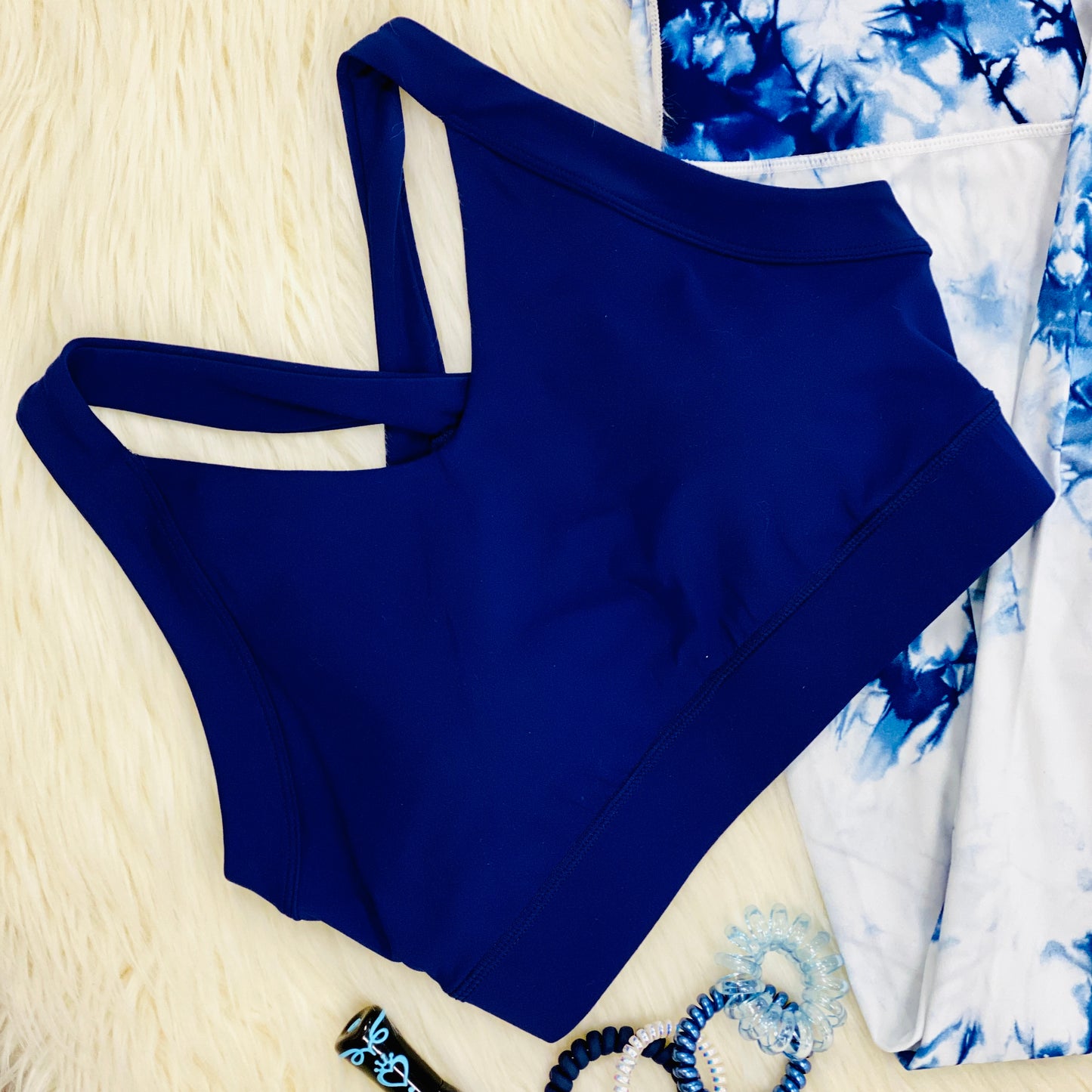Buttery Soft Sports Bra - Navy Activewear Yelete