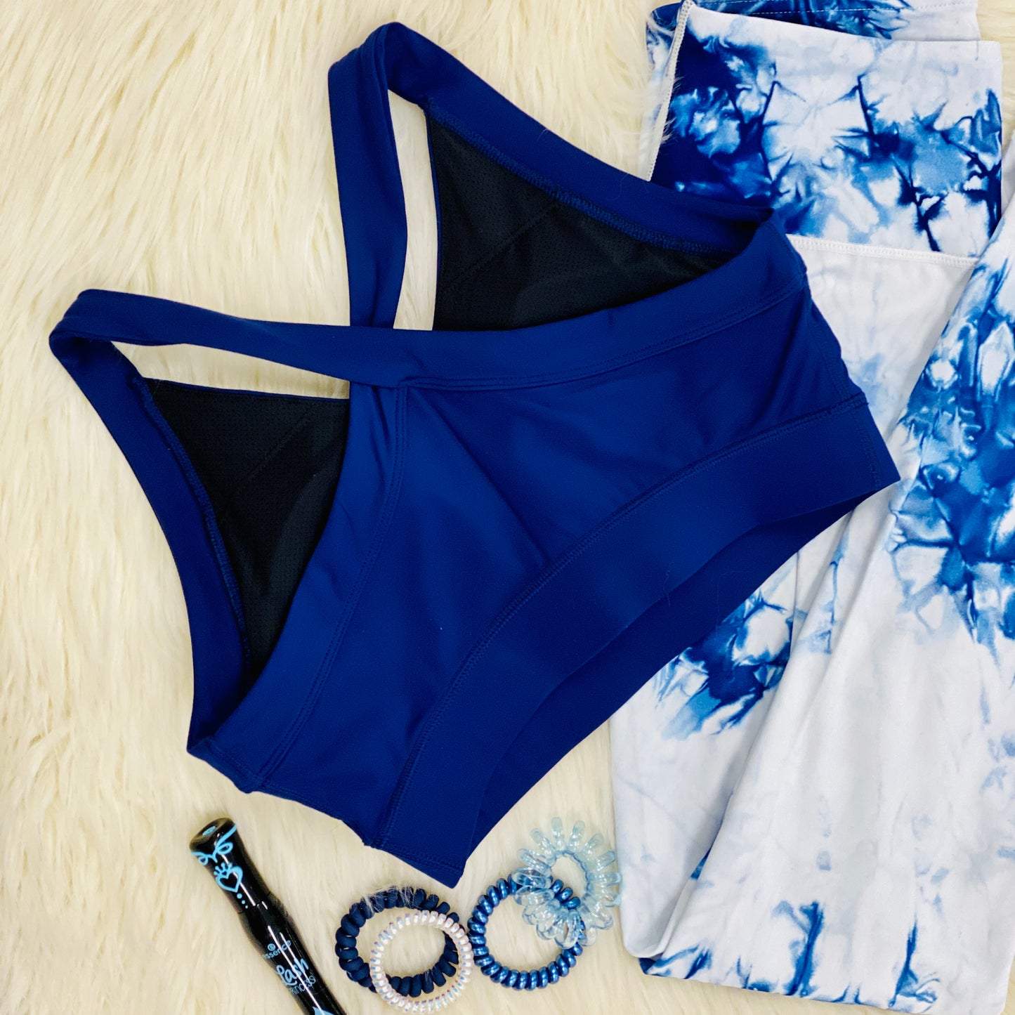 Buttery Soft Sports Bra - Navy Activewear Yelete