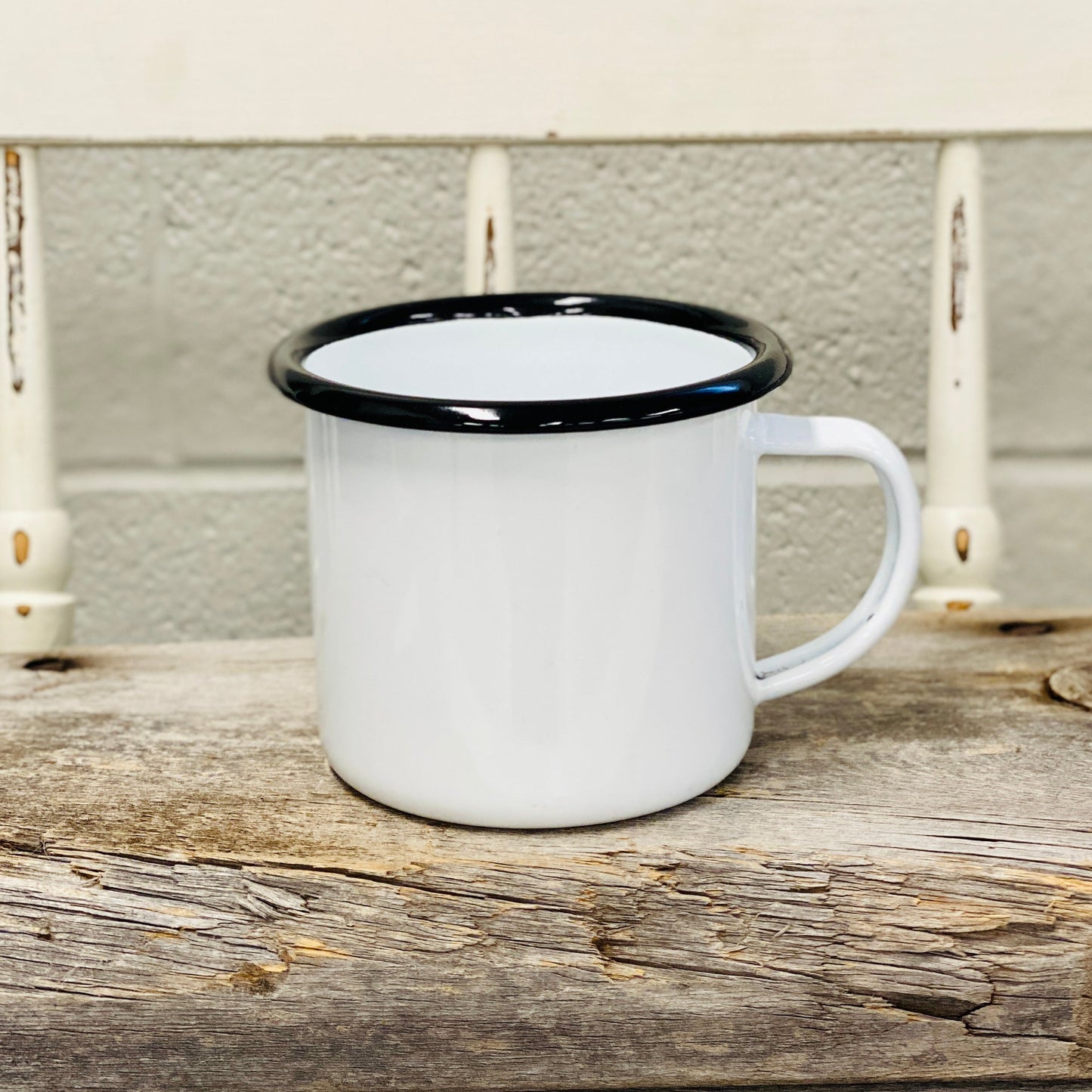 Custom Graphic Drinkware Print, Copy, Scan & Fax Tea Shirt Shoppe 11oz Black Rim Enamel Mug