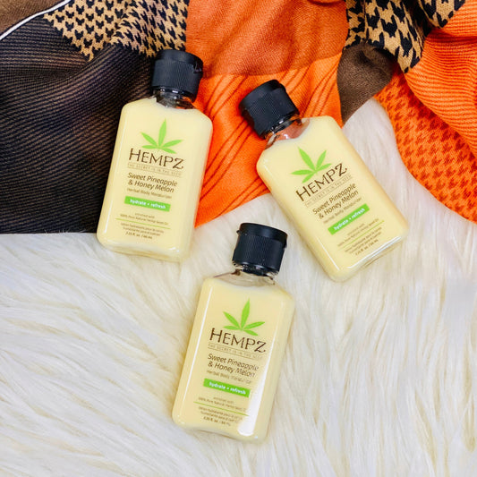 Hempz Travel Size Sweet Pineapple & Honey Melon Herbal Body Moisturizer Lotion Heartland