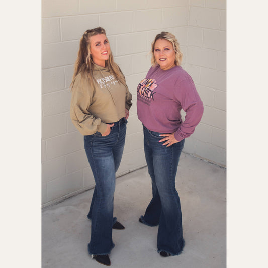 Vintage Frayed Flare Risen Jeans Jeans Risen