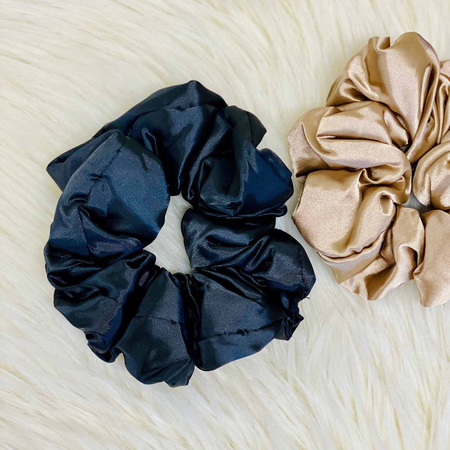 Satin Sleep Pillow Scrunchies - Black/Gold KITSCH