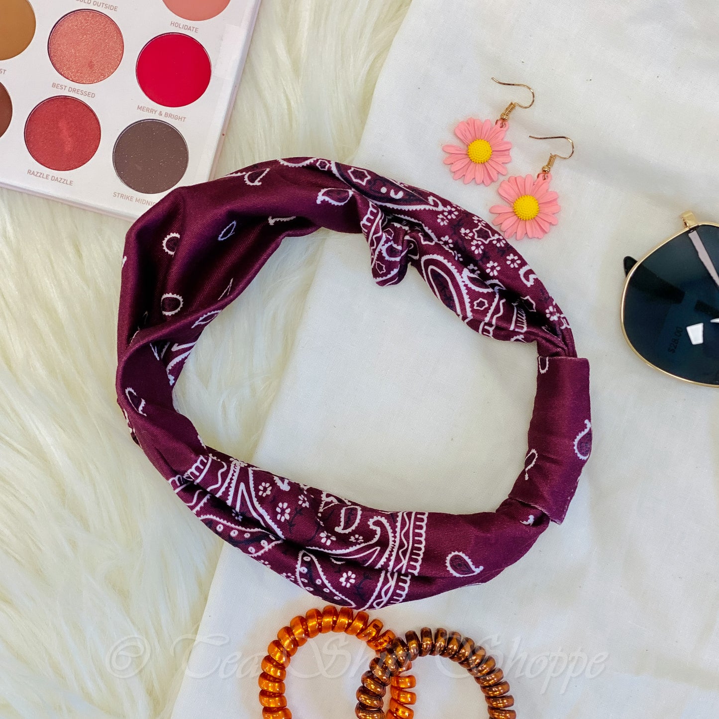 Burgundy Bandana Wide Headband - Butter Soft Headband Amazon