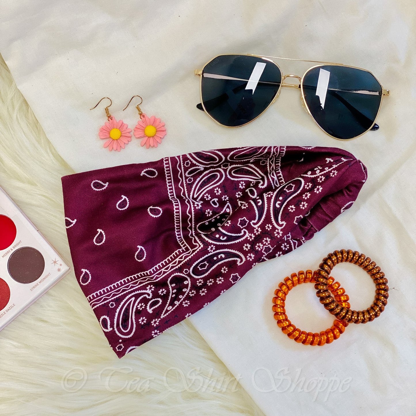 Burgundy Bandana Wide Headband - Butter Soft Headband Amazon
