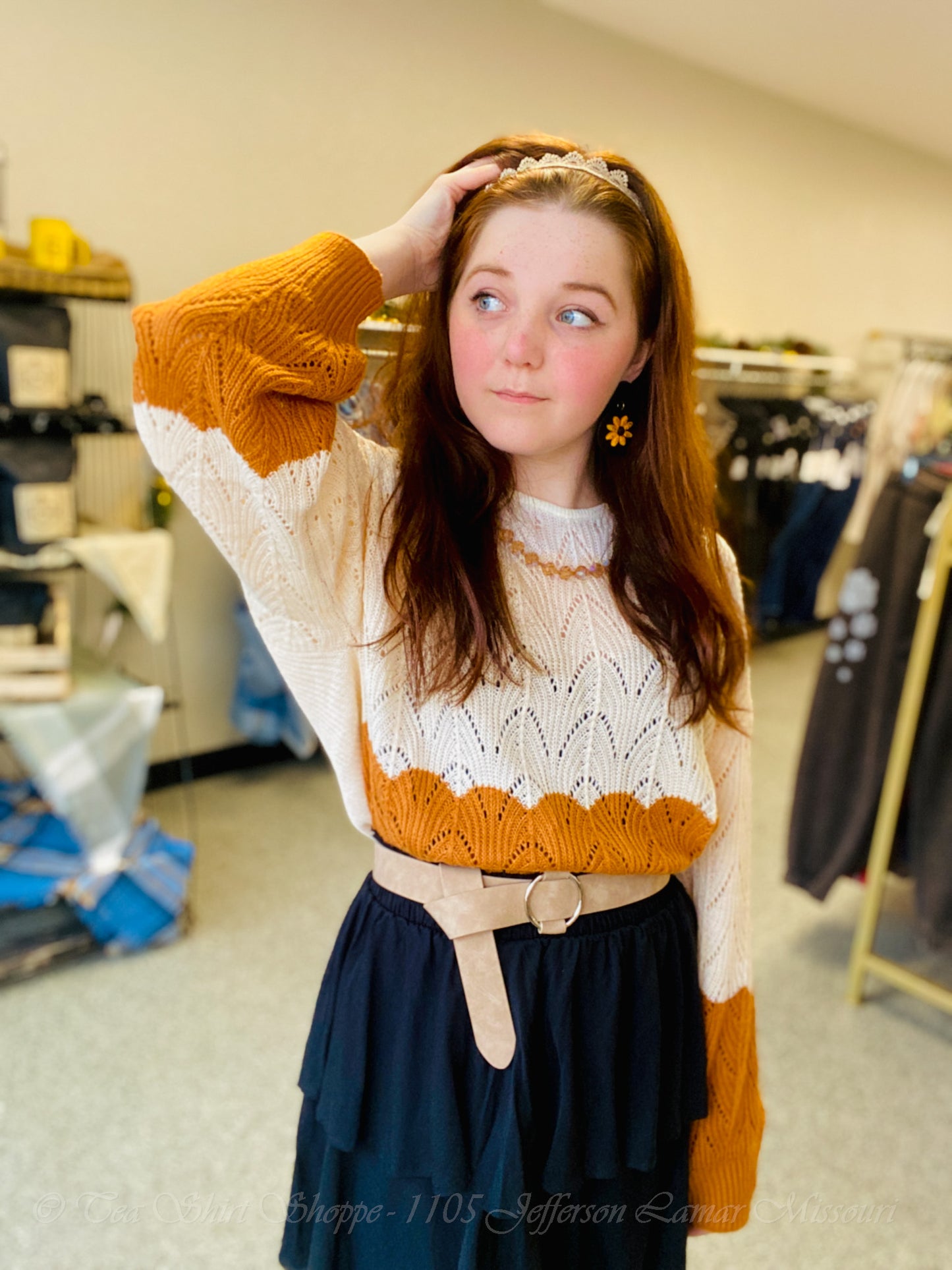 Knitted Color Block Sweater Sweater DOUBLEJU
