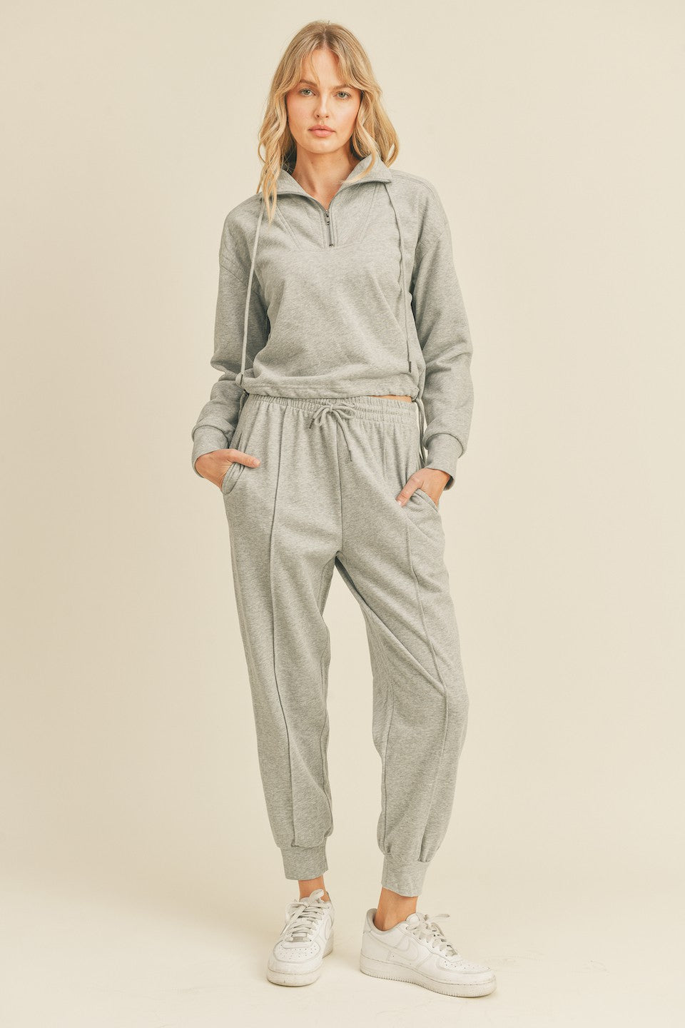 Heather Grey Tapered Lounge Pants Activewear Kimberly C
