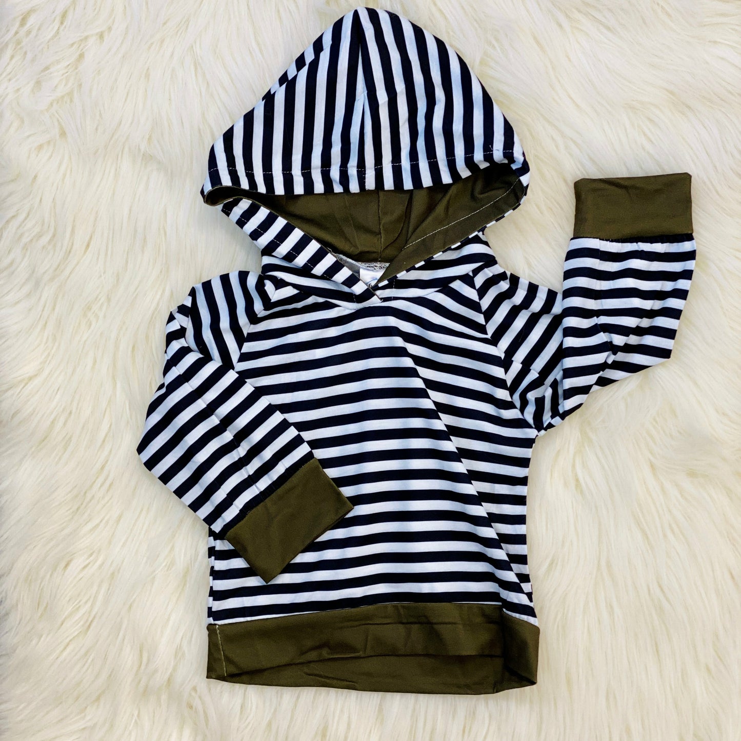 Green & Striped Hoodie Boy & girl clothing marie nicole