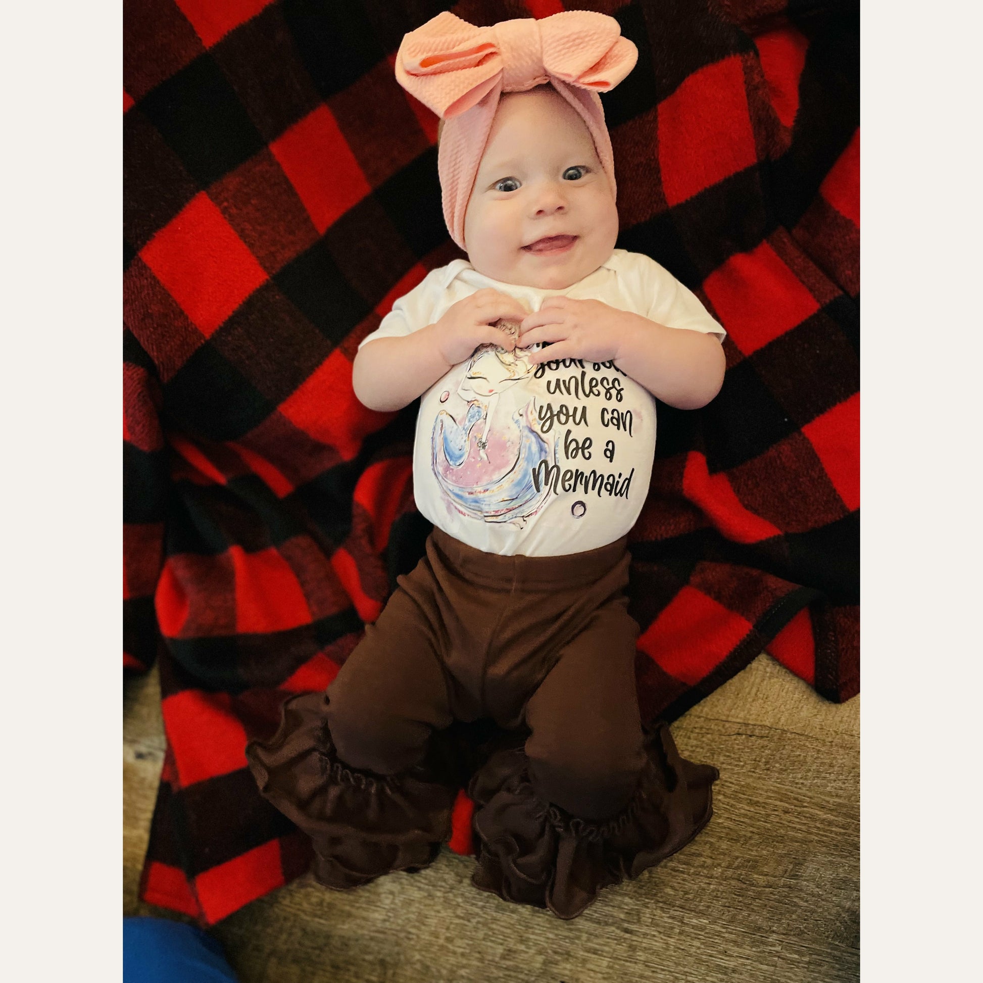 Chocolate- Cotton Tulip Ruffle Leggings girl clothing marie nicole