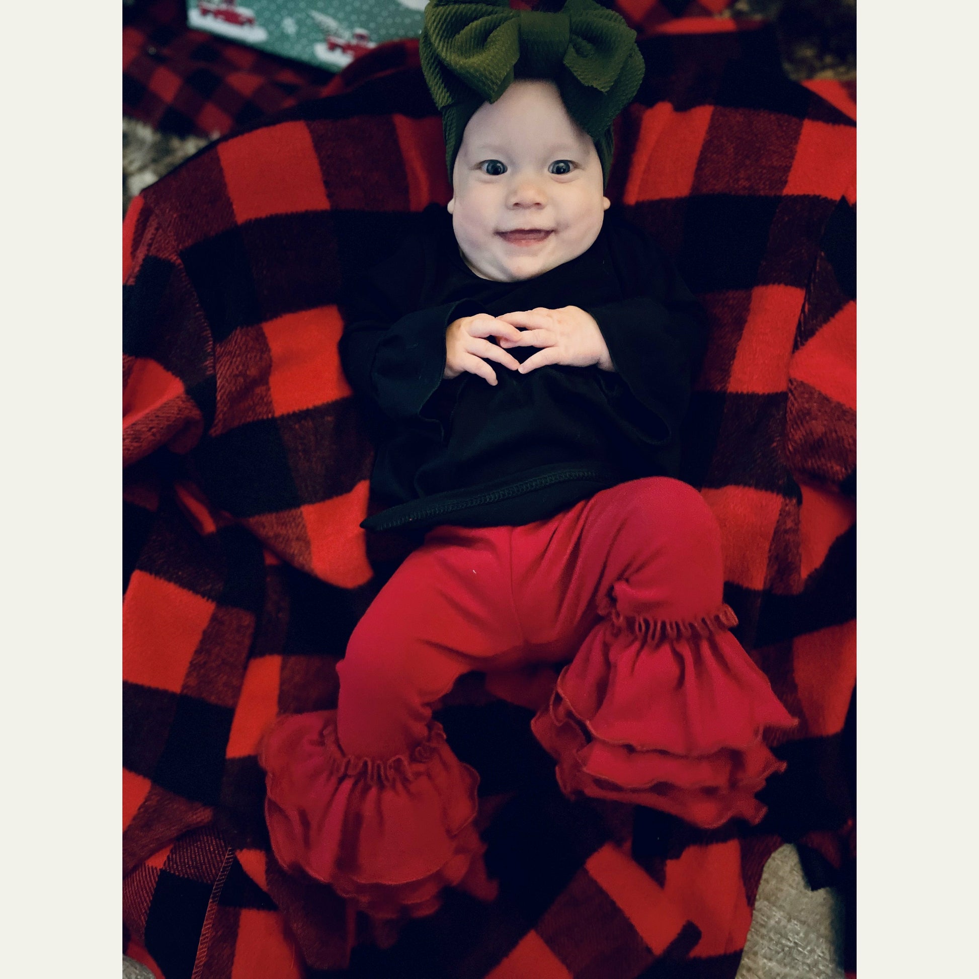 Burgundy- Cotton Tulip Ruffle Leggings girl clothing marie nicole