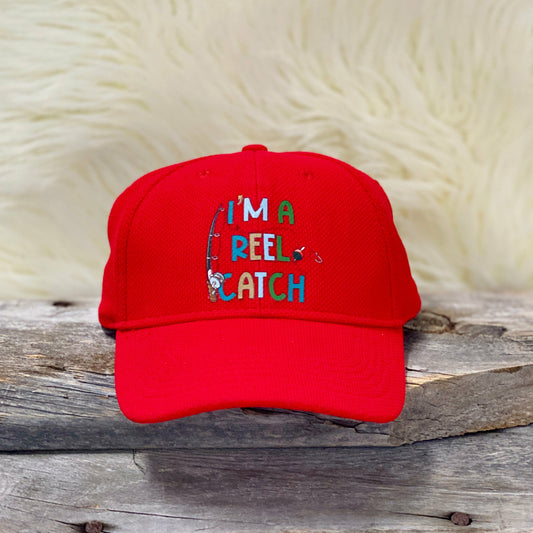 I'm A Reel Catch Youth Fishing Hat Hat Augusta Sportswear