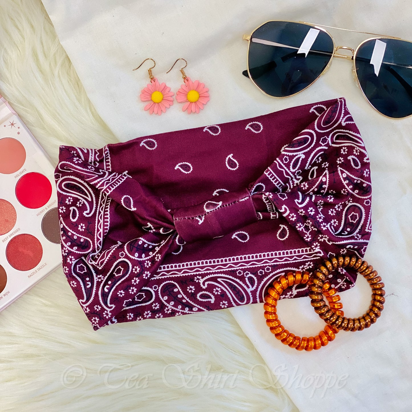Burgundy Bandana Wide Headband - Butter Soft Headband Amazon