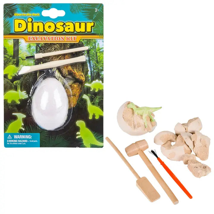 4" Glow in Dark Dino Dig Set