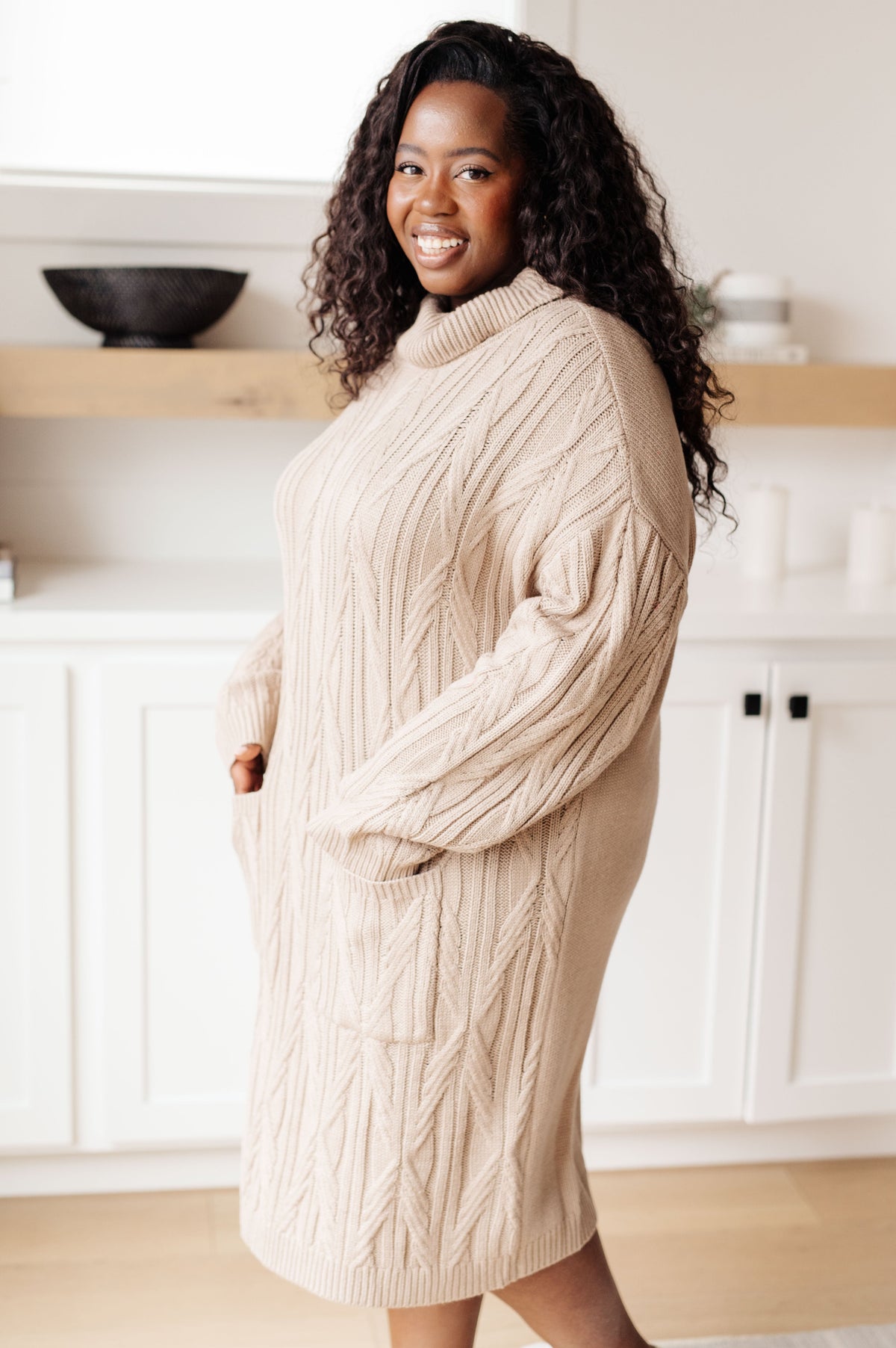 Bundled Beauty Turtleneck Sweater Dress in knit – alternate view 7
