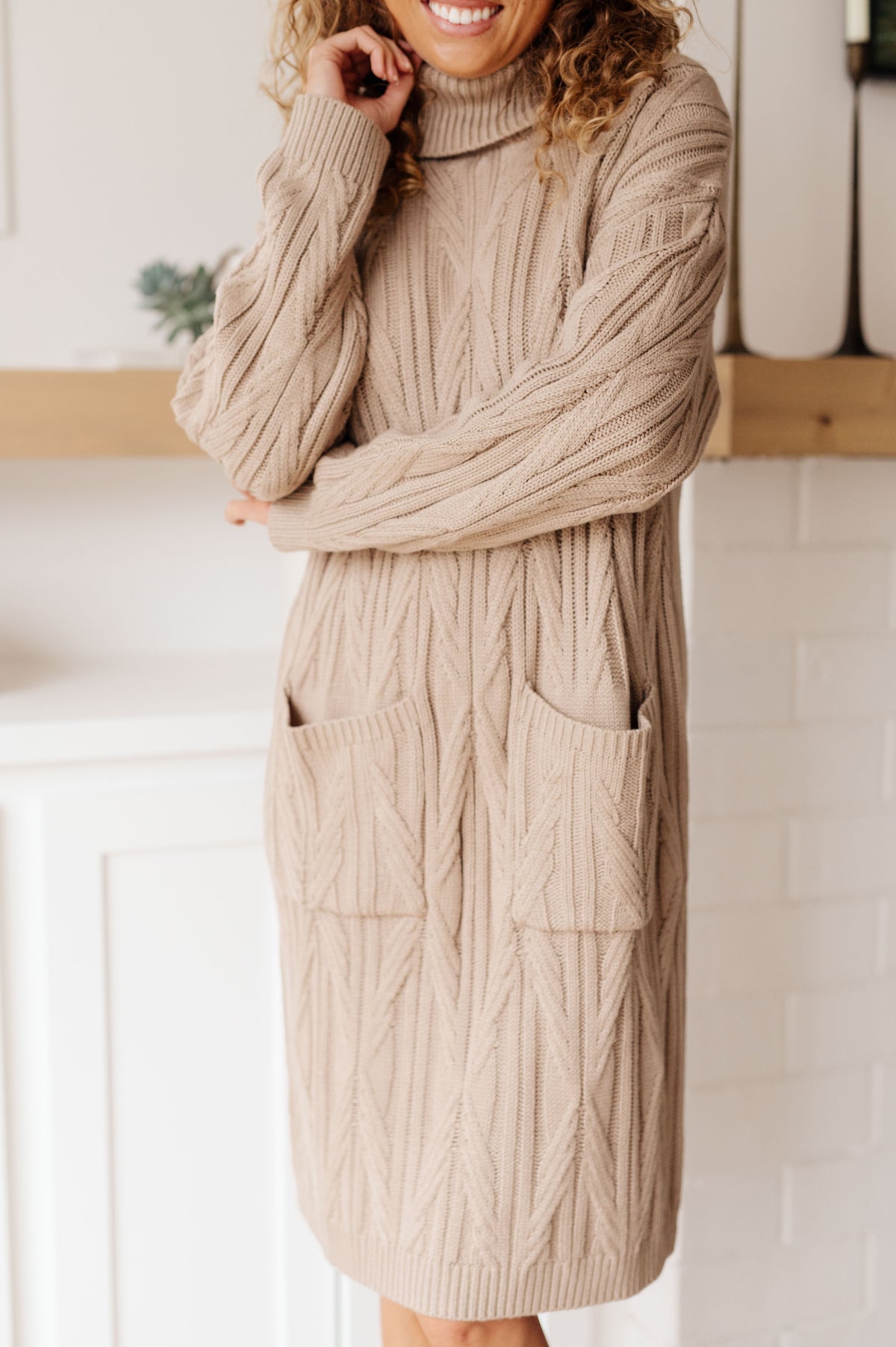 Bundled Beauty Turtleneck Sweater Dress in knit – alternate view 4
