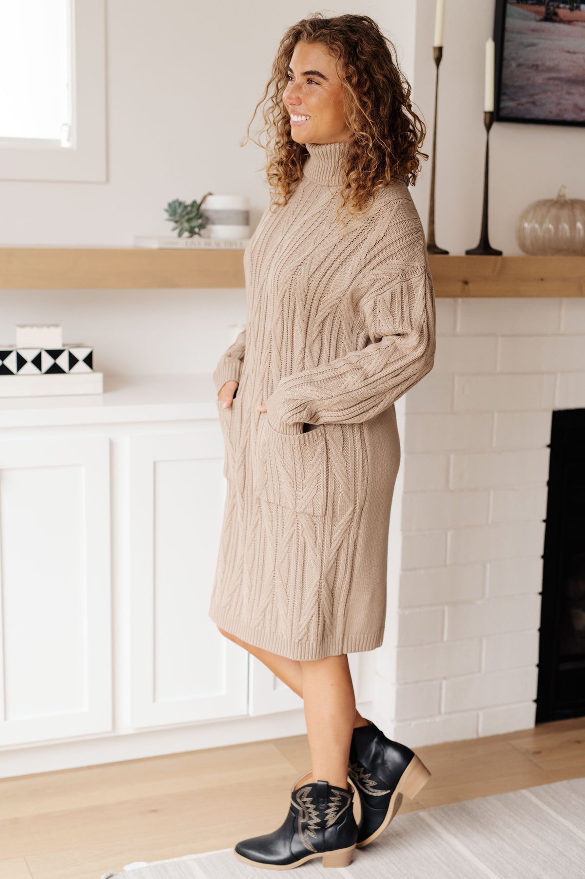 Bundled Beauty Turtleneck Sweater Dress in knit – alternate view 6