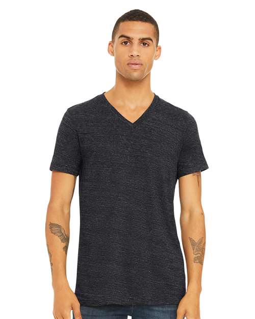 Unisex Textured Jersey V-Neck Tee - 3655