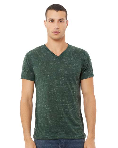 Unisex Textured Jersey V-Neck Tee - 3655