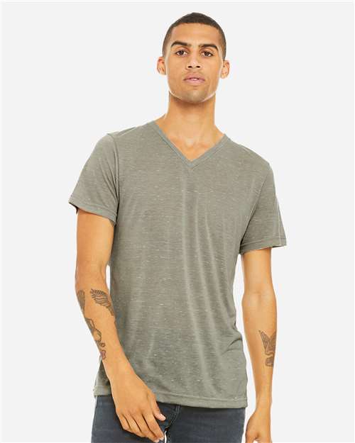 Unisex Textured Jersey V-Neck Tee - 3655