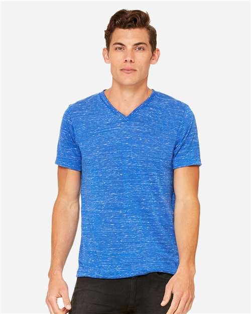 Unisex Textured Jersey V-Neck Tee - 3655