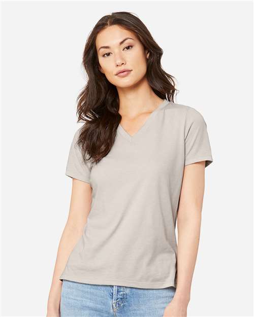 Women's Relaxed Heather CVC V-Neck Tee - 6405CVC