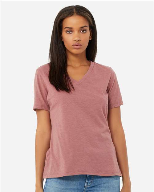 Women's Relaxed Heather CVC V-Neck Tee - 6405CVC