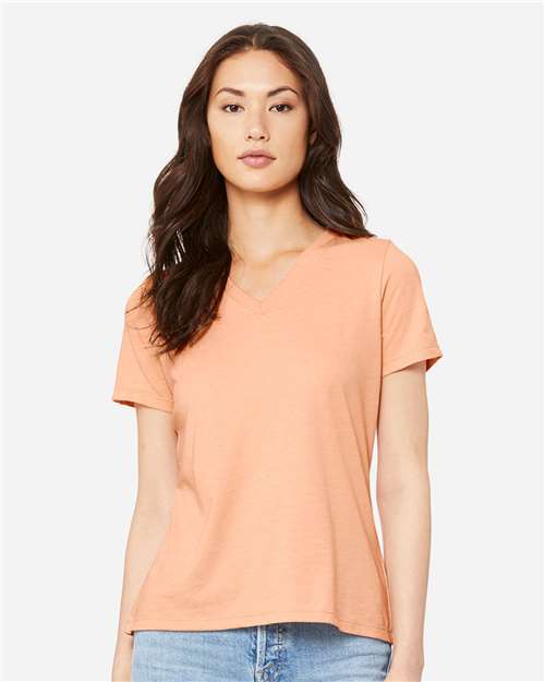 Women's Relaxed Heather CVC V-Neck Tee - 6405CVC