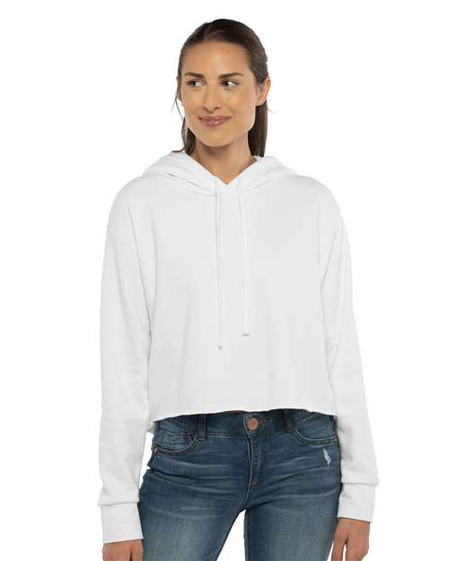 Women's Laguna Sueded Raw Edge Crop Hoodie Sweatshirt - 9384