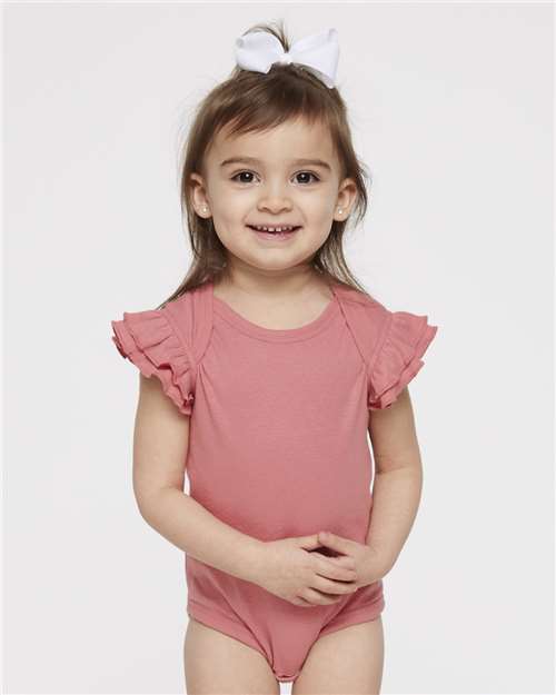 Infant Flutter Sleeve Baby Rib Bodysuit - 4439