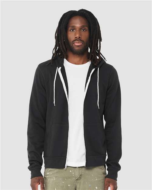 Unisex Sponge Fleece Full-Zip Hoodie Sweatshirt - 3739