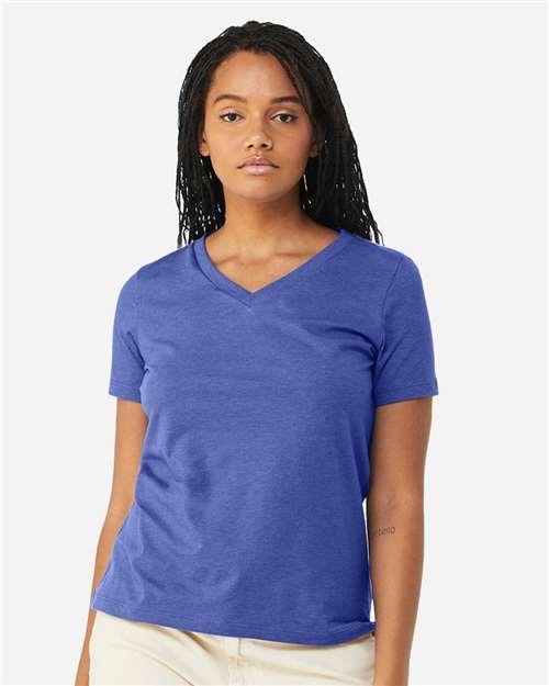 Women's Relaxed Heather CVC V-Neck Tee - 6405CVC