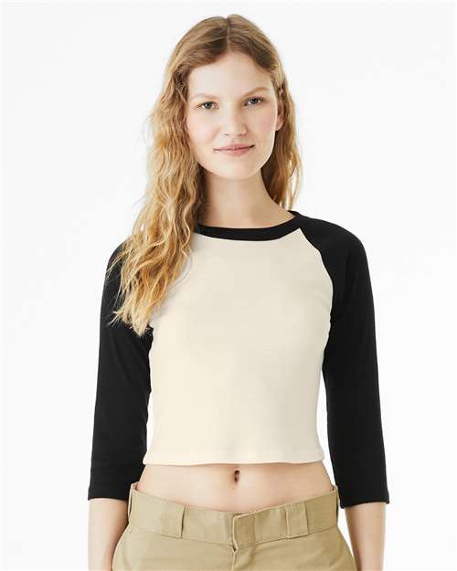 Women's Micro Rib Three-Quarter Raglan Sleeve Baby Tee - 1200