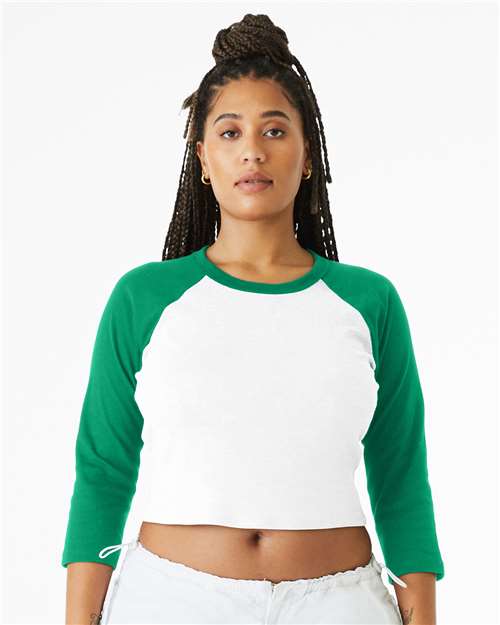 Women's Micro Rib Three-Quarter Raglan Sleeve Baby Tee - 1200