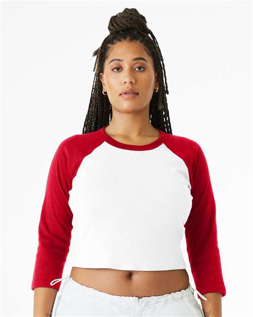 Women's Micro Rib Three-Quarter Raglan Sleeve Baby Tee - 1200