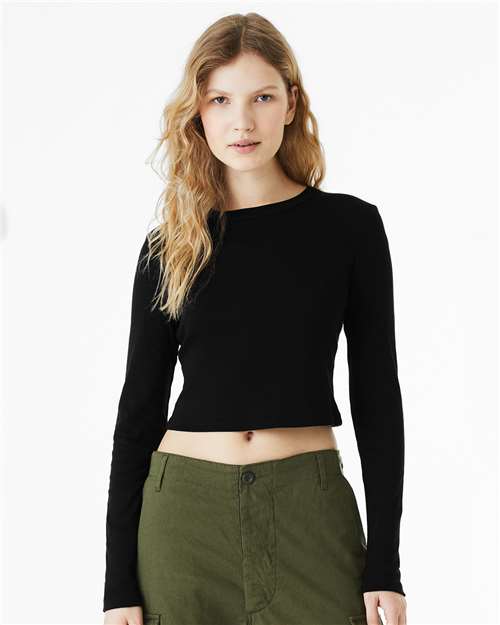 Women's Micro Rib Long Sleeve Baby Tee - 1501
