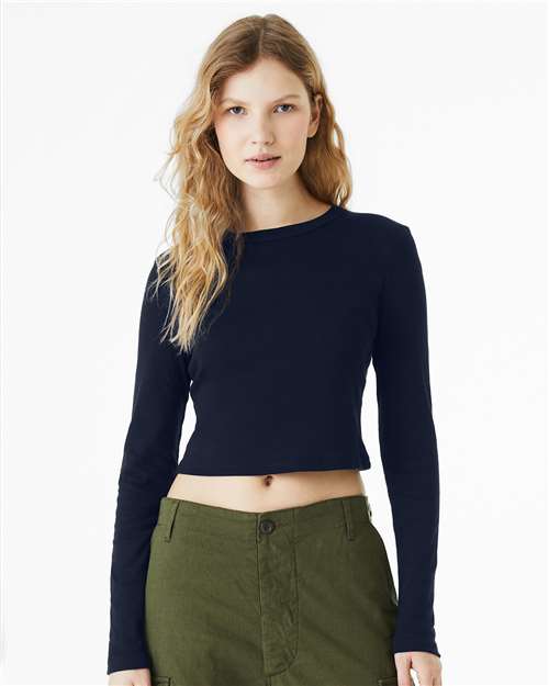 Women's Micro Rib Long Sleeve Baby Tee - 1501