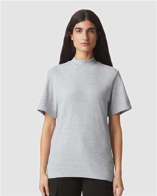 Unisex Pique Mock Neck Tee - 1PQ