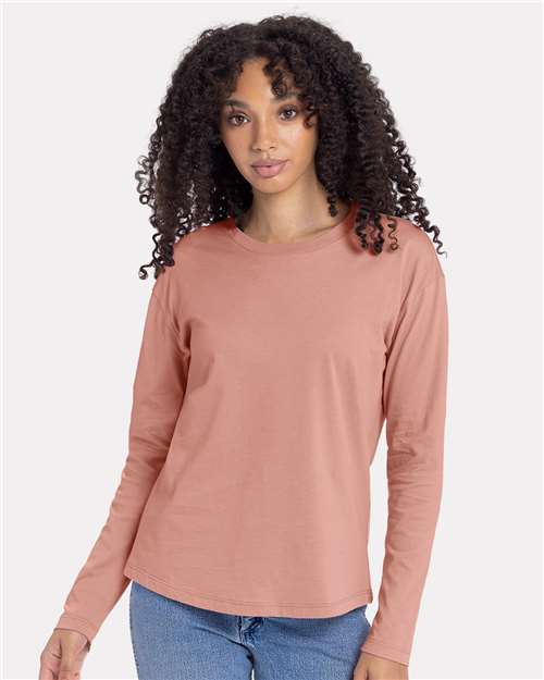 Women's Cotton Relaxed Long Sleeve Tee - 3911