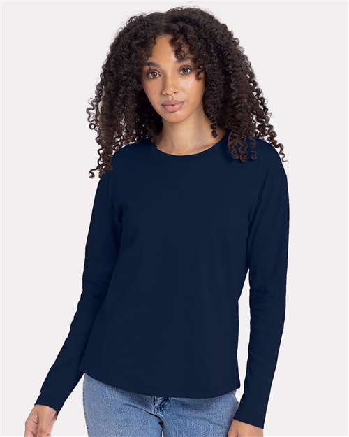 Women's Cotton Relaxed Long Sleeve Tee - 3911