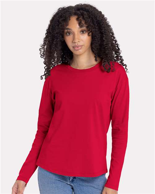 Women's Cotton Relaxed Long Sleeve Tee - 3911