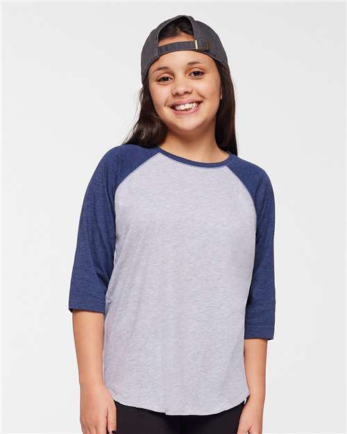 Youth Baseball Fine Jersey Three-Quarter Sleeve Tee - 6130
