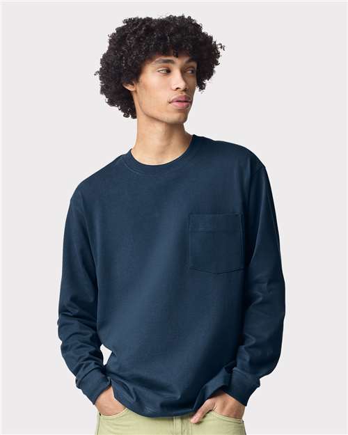 Unisex Super Heavyweight Long Sleeve Pocket Tee - 9410