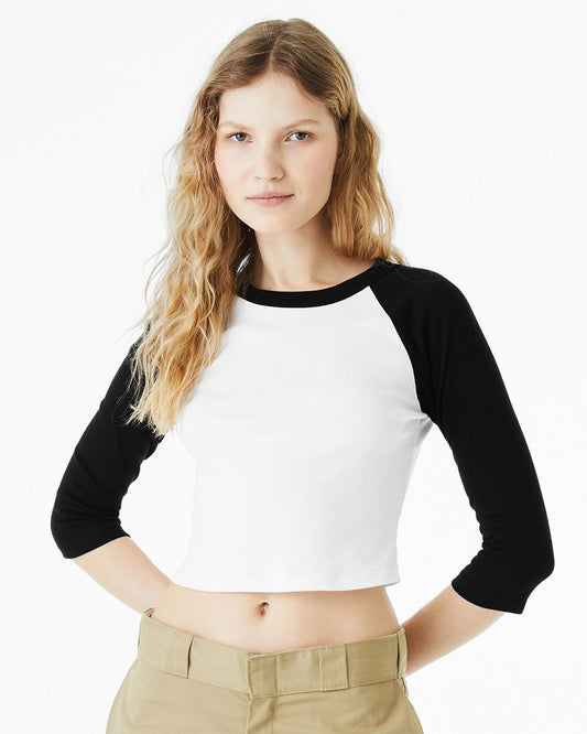 Women's Micro Rib Three-Quarter Raglan Sleeve Baby Tee - 1200